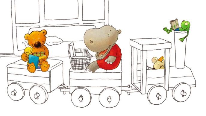 Zug Kinderbücherei Illustration Zug Kinderbücherei Illustration