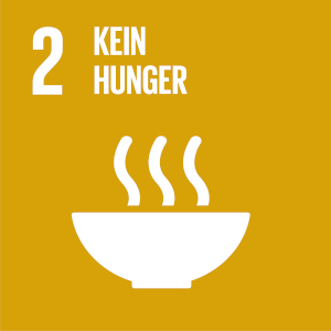 Dunkelgelber Hintergrund,  Text 2 Kein Hunger, Piktogramm Suppenteller mit aufsteigendem Wasserdampf
