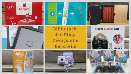 Bibliothek der Dinge Zweigstelle Berkheim - verschiedene Geräte zum Ausleihen